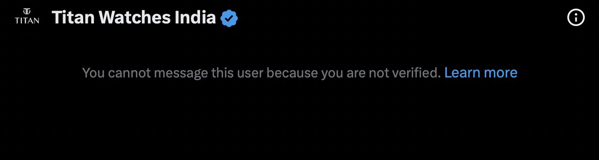 pparam23's tweet photo. @titanwatches @titanwatches , How do I DM if it's only for verified account. Very surprising a public account do such settings..... https://t.co/oVI1Y1EpgV