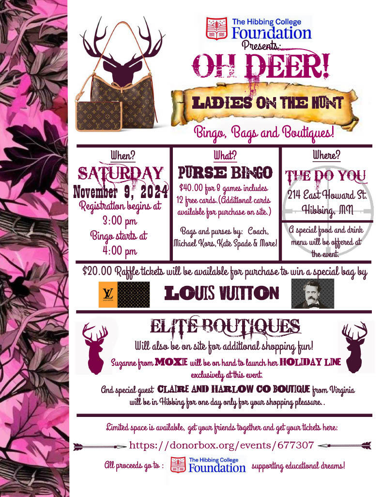 HCCFoundation1's tweet photo. Grab the girls and join us Opening Rifle hunting season!  Just for the Ladies... Ladies on the Hunt!  A fundraiser for the Hibbing College Foundation. https://t.co/lrV9GZu85p