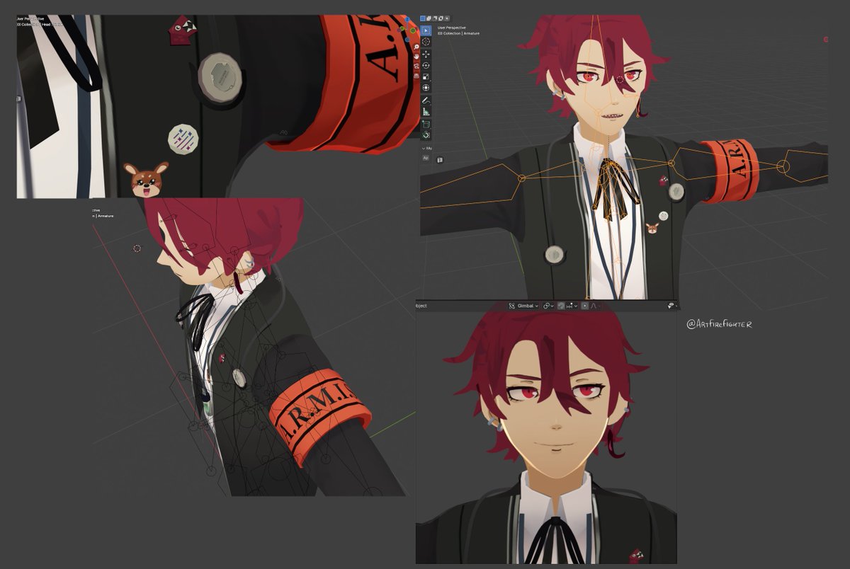 Me 🤝 My oshi
  Not finishing Persona 3 
(No, I literally have no recollection how I did this, I just remember that I gave up somewhere between rigging and textures)
#blender3d