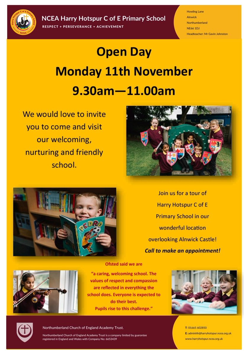 Exciting news about our Open Day. Please share widely and invite all eligible friends and family with young children.
