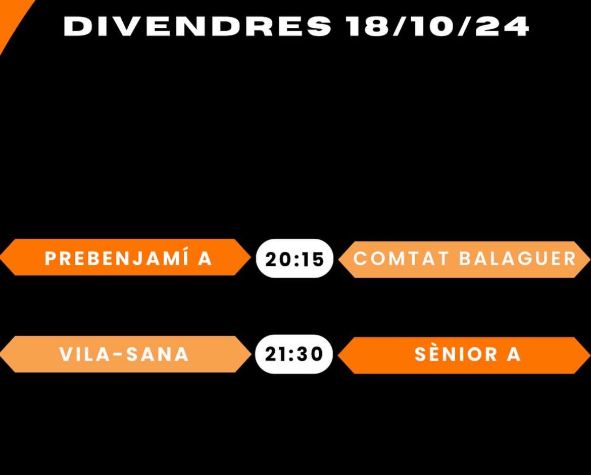 efscervera's tweet photo. 🔥PARTITS DEL CAP DE SEMANA!🔥

1a JORNADA DE LLIGA! https://t.co/tvbv8KVlxK