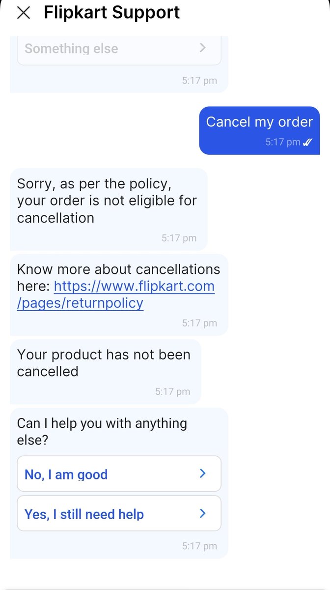 jalpan_86's tweet photo. @flipkartsupport
@Flipkart
You guys just #fake
My #orders are not getting delivered due to #logistics issue for last 2 days and even I am unable to cancel it. What a #pathetic policy
Keep me #waiting
#Unsatisfactory
#poor #rubbish #support
#CustomerServiceFail
#flipkartscam https://t.co/DZvzl7xgEr