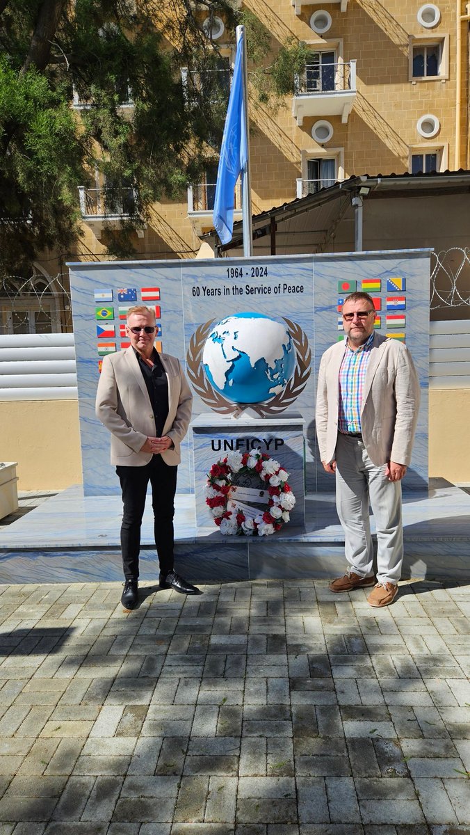 RehakLubomir's tweet photo. As project supporter, I irrigated with 🇸🇰 Amb. Martin Bezák the 35th Tree of Peace🌳 (Δέντρο της ειρήνης/Barış ağacı) in the @UN_CYPRUS Buffer Zone in Nicosia, planted recently by @SlovakiaMFA Juraj Blanár &amp; Marek Sobola, marking 35 years of bi-communal dialogue facilitated by 🇸🇰 https://t.co/fx0VOhS4YB