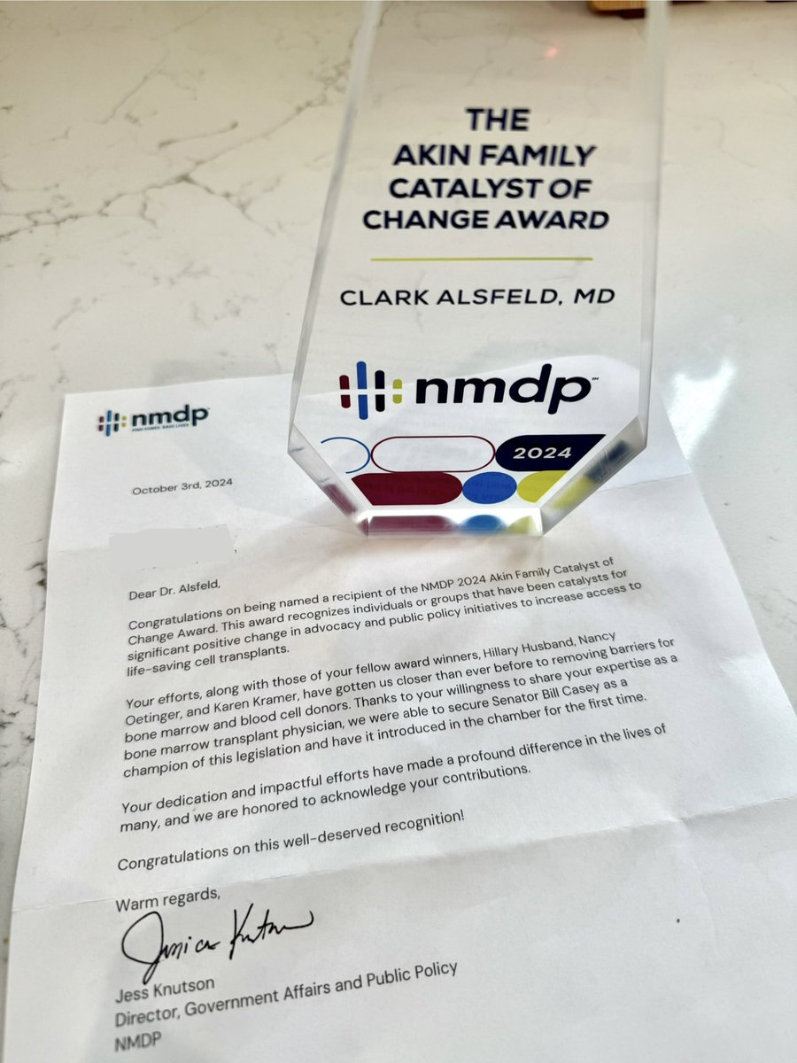 Clark Alsfeld (@lcalsfeld) on Twitter photo Immensely grateful to have received this award from <a href="/NMDP_advocacy/">NMDP Advocacy</a> <a href="/nmdp_org/">NMDP</a>, but even more honored to share it with <a href="/Hillary_Husband/">Hillary Husband</a> <a href="/NancyOetinger/">Nancy O</a> <a href="/kramkids/">Karen Kramer</a> who are inspiring so many and increasing access to life-saving transplants #bmtsm #donorleaveact Immensely grateful to have received this award from <a href="/NMDP_advocacy/">NMDP Advocacy</a> <a href="/nmdp_org/">NMDP</a>, but even more honored to share it with <a href="/Hillary_Husband/">Hillary Husband</a> <a href="/NancyOetinger/">Nancy O</a> <a href="/kramkids/">Karen Kramer</a> who are inspiring so many and increasing access to life-saving transplants #bmtsm #donorleaveact