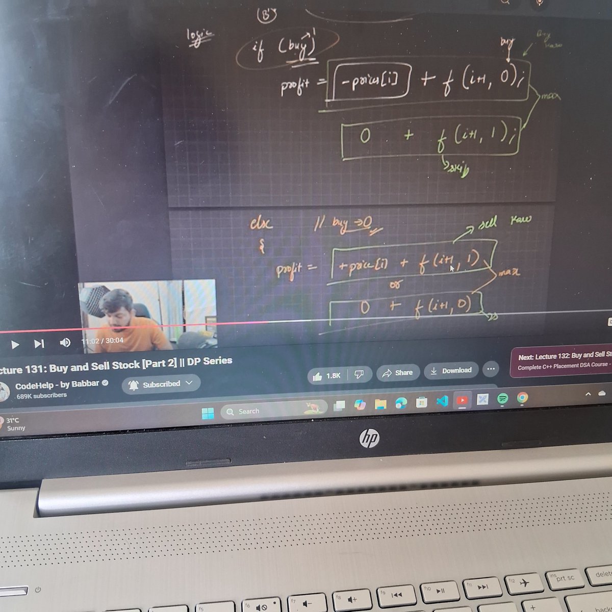 daman76752's tweet photo. #dsa #learninpublic 
18 Oct 2024

Explored DP +Decision making pattern through ..
Q. Buy and sell stock (only once )
Q. Buy and sell stock || (multiple times )

#focus #consistency #dedication #efforts  #growth #patience #problemsolvingskill 💫 https://t.co/kGs9SpjYxH