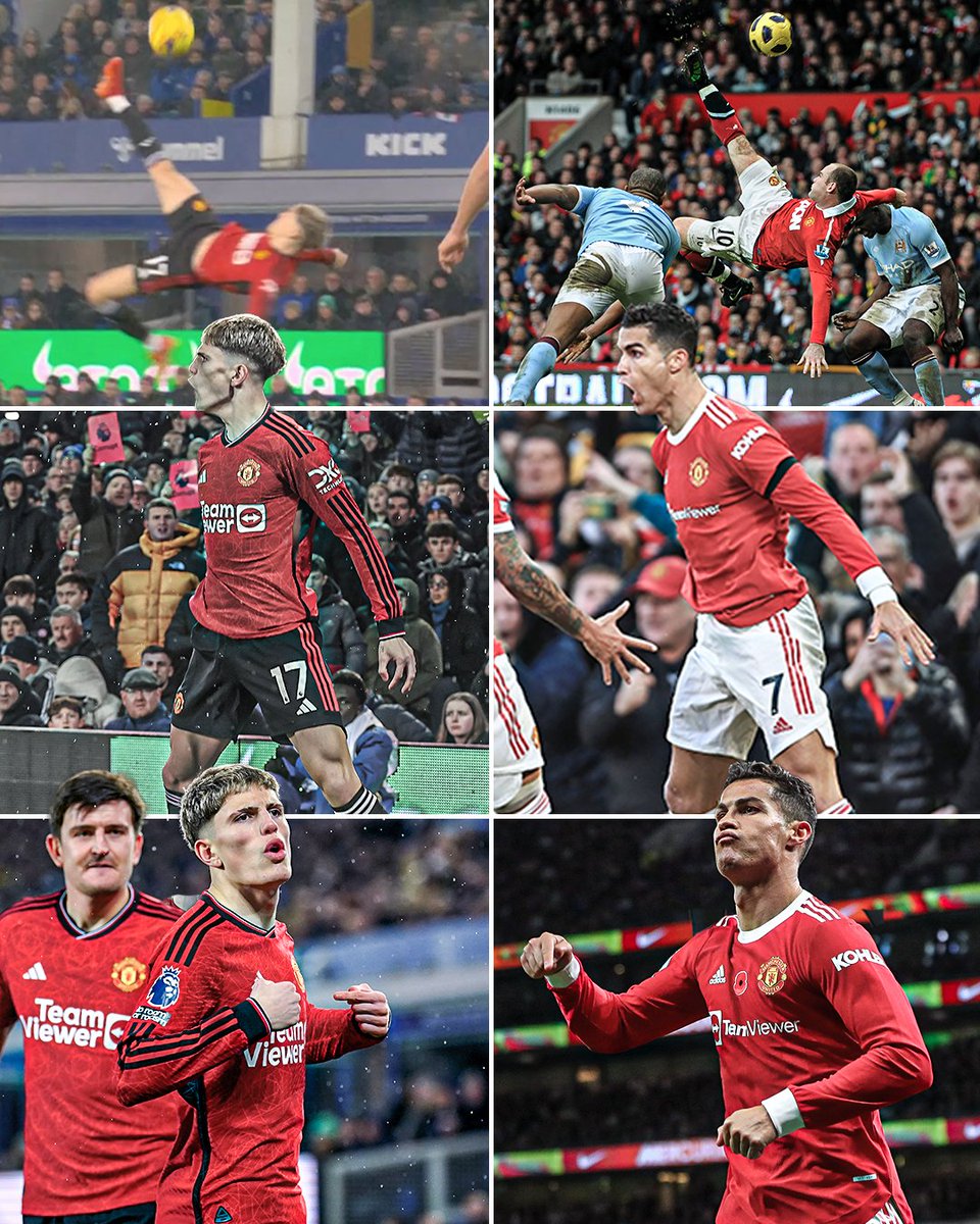 ESPNUK's tweet photo. Remember when Alejandro Garnacho replicated Wayne Rooney’s iconic bicycle kick before hitting Cristiano Ronaldo’s signature celebrations 😮‍💨

He’s United through and through ❤️ https://t.co/ulOupggpfK