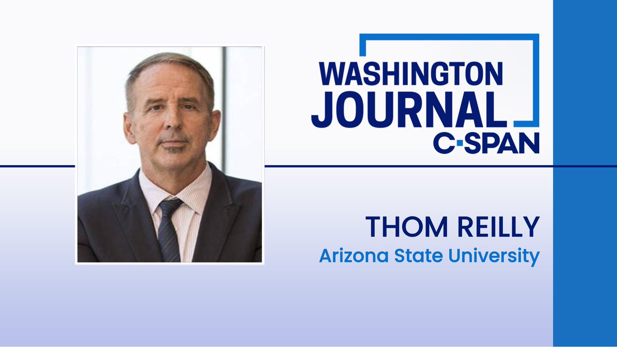 Washington Journal (@cspanwj) on Twitter photo TUES| Arizona State University professor Thom Reilly (<a href="/ThomReillyNV/">Thom Reilly</a>) discusses Arizona's political makeup and history.
Watch live at 8:30am ET! TUES| Arizona State University professor Thom Reilly (<a href="/ThomReillyNV/">Thom Reilly</a>) discusses Arizona's political makeup and history.
Watch live at 8:30am ET!