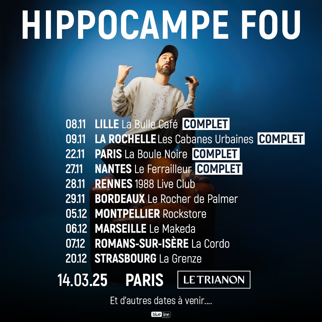 Les salles se remplissent, ça me fait très plaisir. Trop hâte de remonter sur scène pour vous retrouver et interpréter mon nouvel album. Pas d'inquiétude, je ferai aussi quelques classiques

Billetterie : linktr.ee/hippocampefouc…

#NouvelleTournée #Automne2024