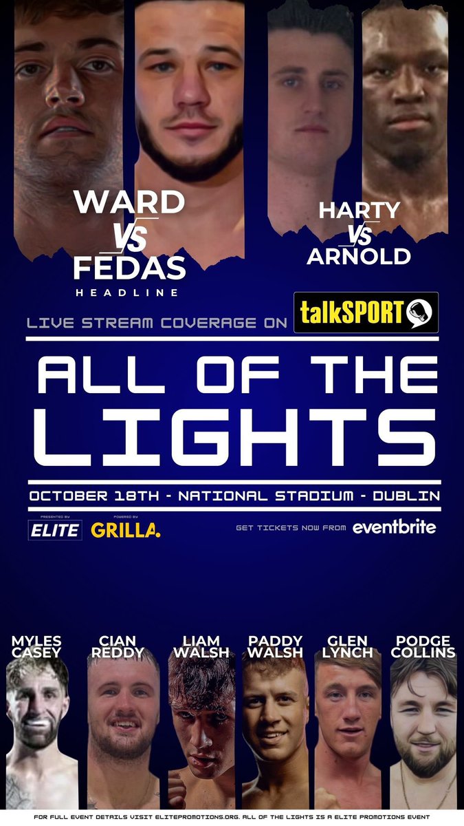️ 𝐀𝐋𝐋 𝐎𝐅 𝐓𝐇𝐄 𝐋𝚰𝐆𝐇𝐓𝐒 ✨

LIVE TONIGHT from Dublin exclusively with <a href="/talkSPORT/">talkSPORT</a> and watchable for FREE on talkSPORT Boxing. 

Main card live from 7pm

𝚆𝚎 𝙰𝚛𝚎 𝑬𝑳𝑰𝑻𝑬 | <a href="/GetGrilla/">GRILLA</a> 
A Superior Boxing Experience

youtube.com/@talksportboxi…