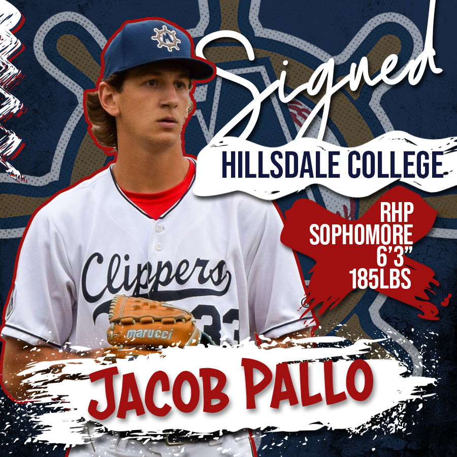 MuskegonClipper's tweet photo. 🚨RETURNING PLAYER ALERT!🚨
2024 Clipper @JacobPallo is back for 2025! He is a sophomore @HillsdaleBSBL and is a 6'3", 185lb, RHP!  Last season with the Clips Jacob finished 4-1, pitching 32 innings, and striking out 24!  
Can't wait to have Jacob back this summer!
#clipsarehot https://t.co/WkNRmHBGFI