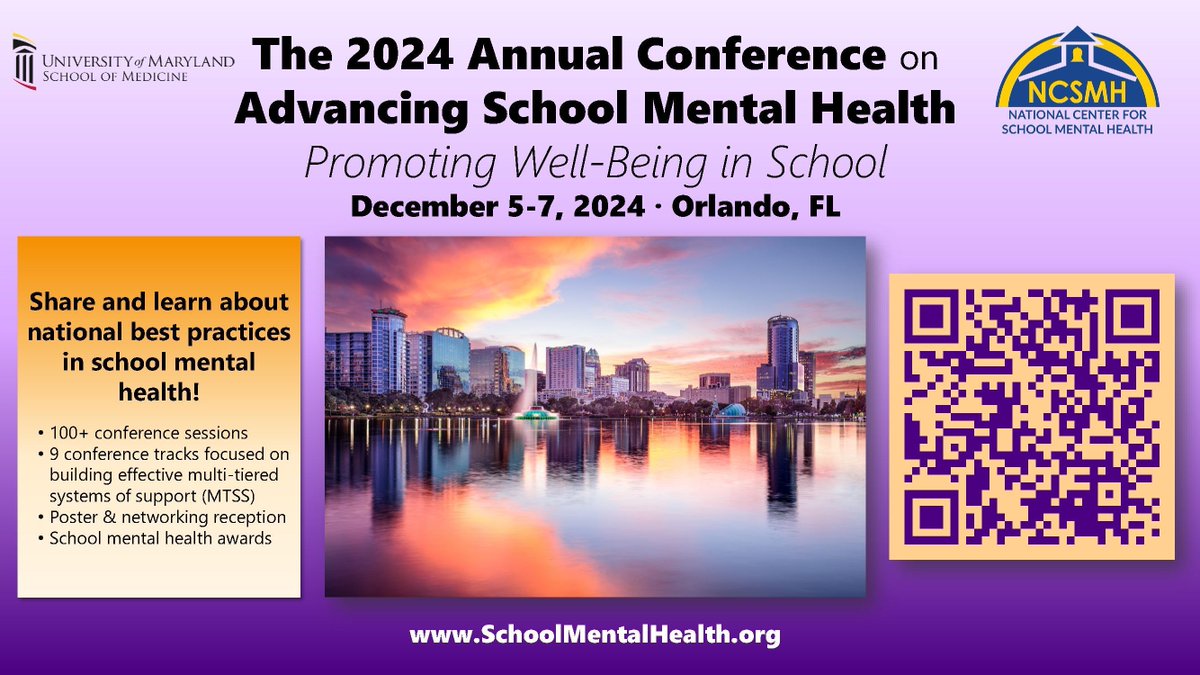 We're less than two months away from the 2024 Annual Conference on Advancing #SchoolMentalHealth! Secure your spot today: buff.ly/4fv3Ps5 Standard registration rates apply. #schoolmentalhealth #conference #registration #florida