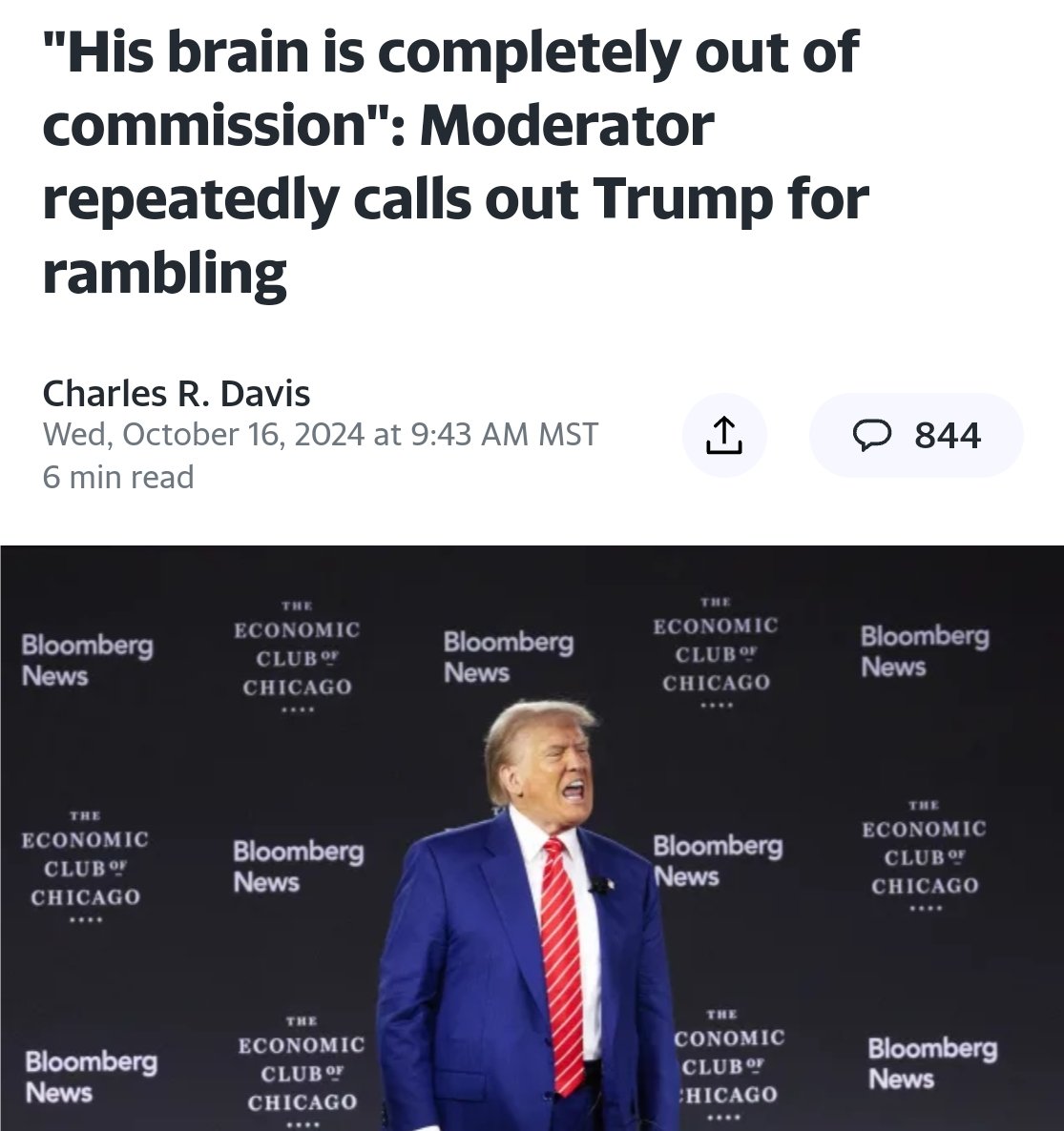 Trump's 🧠 is mush