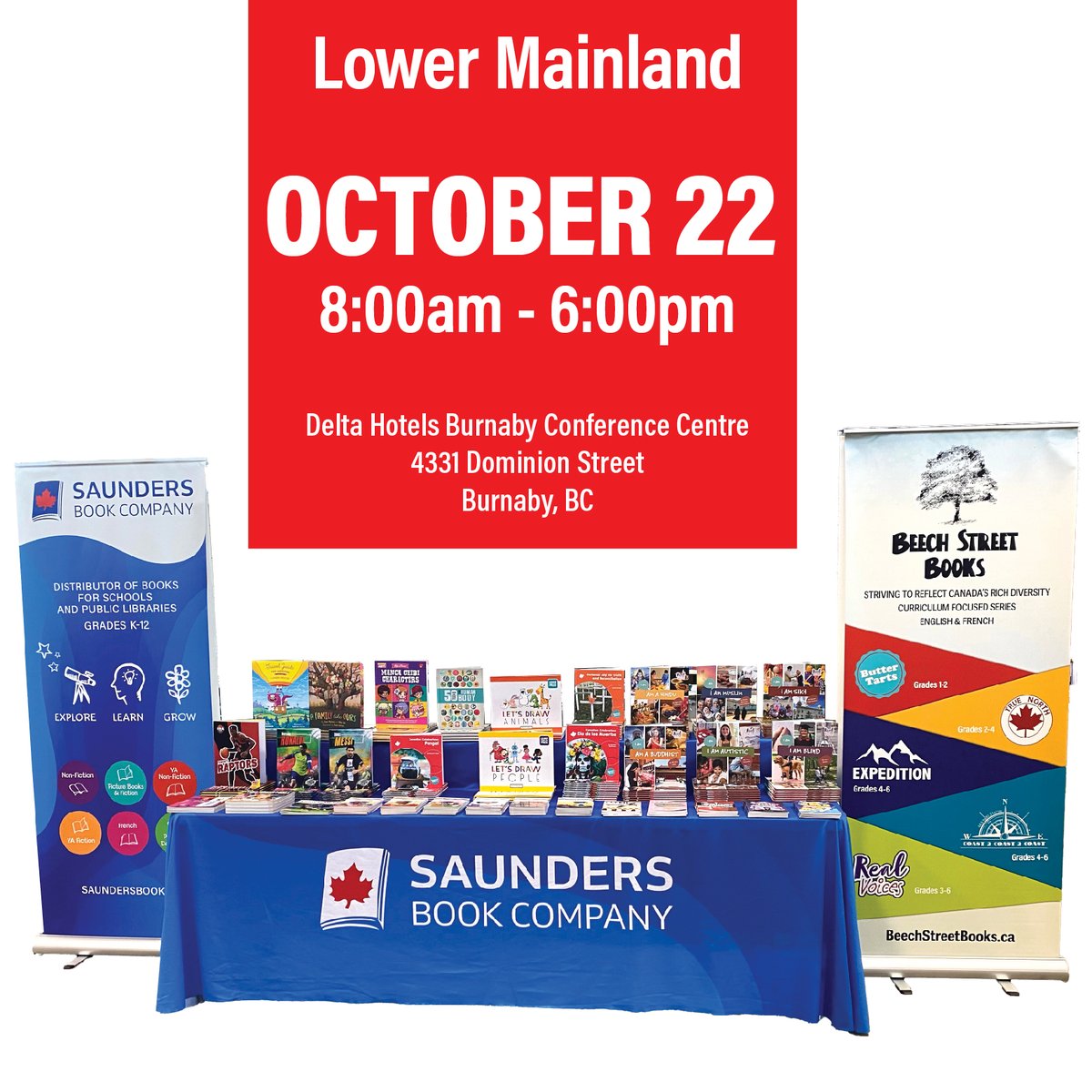 Lower Mainland Multi-Vendor Book Display at Delta Hotels Burnaby Conference Centre in Burnaby, BC 
<a href="/CWILLBC/">CWILL BC</a>  <a href="/VSB39/">Vancouver School Board</a> <a href="/VTLA39/">Vancouver Teacher-Librarians' Association</a> @bctla <a href="/surreybctla/">Surrey Chapter of the BCTLA</a>