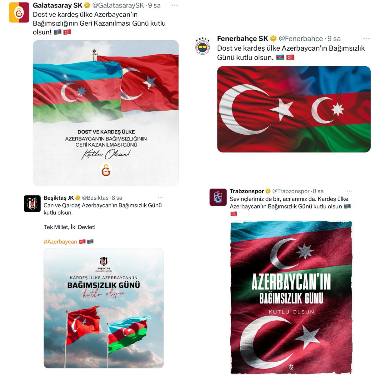 ters__e's tweet photo. Türk klübləri Azərbaycan’ın Bağımsızlıq gününü qutladı 🇦🇿🇹🇷

Təşəkkürlər öz qardaşlarımız https://t.co/7ImpdABNPM