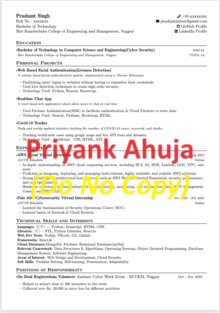 ahuja_priyank's tweet photo. This ATS Resume helped 100's of people in getting interview calls from top notch companies like Microsoft, Google, Amazon, and Netflix

I am sharing the an editable template with you today

I have personally used this single-column resume in my job hunting and got amazing results

To get it:

1. Follow @ahuja_priyank (so that I can DM)
2. Repost & Like
3. Reply "Resume"