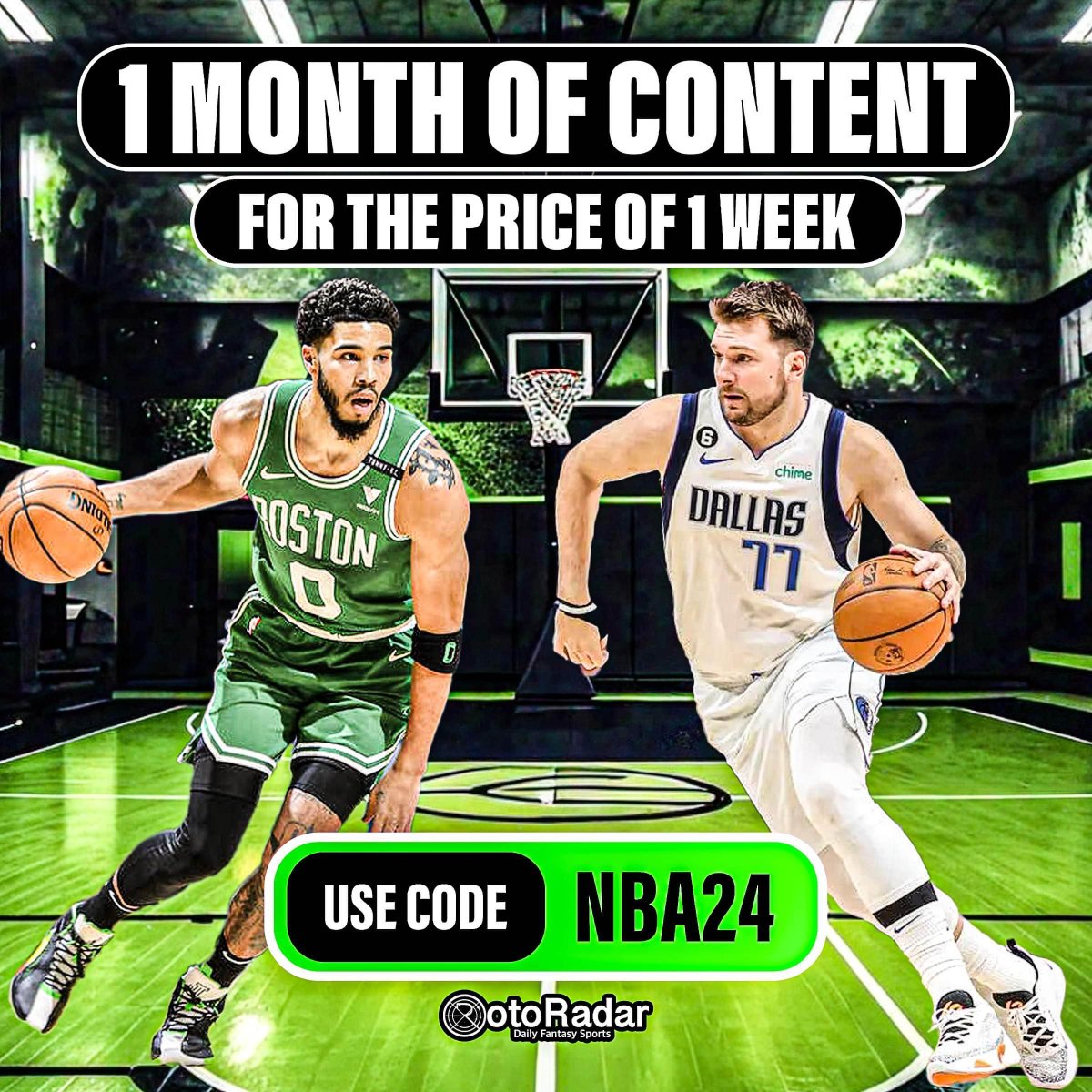 RotoRadar's tweet photo. Memberships are now LIVE for the 2024/25 NBA DFS Season! 🏀

Until 10/25, access to all rundowns for all sports, projections for all sports, higher/lower slips, picks + MORE will be discounted

Promo Code: NBA24
Deal: 1 month of content for price of 1 week

Join #RRNation 👇