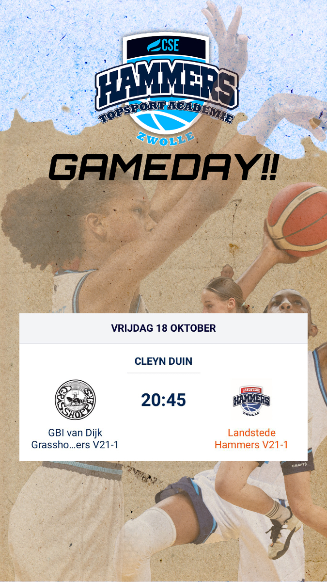 CseBasketbal's tweet photo. Gameday voor onze dames van VU21!

#LandstedeHammers #CSE #CSE_Topsportacademie #HammersFamily #BasketballLife #NextGenBasketball #YouthBasketball #BallIsLife #Zwolle #TeamSpirit #RisingStars #zwollebasketball https://t.co/yh7UPzVVUT