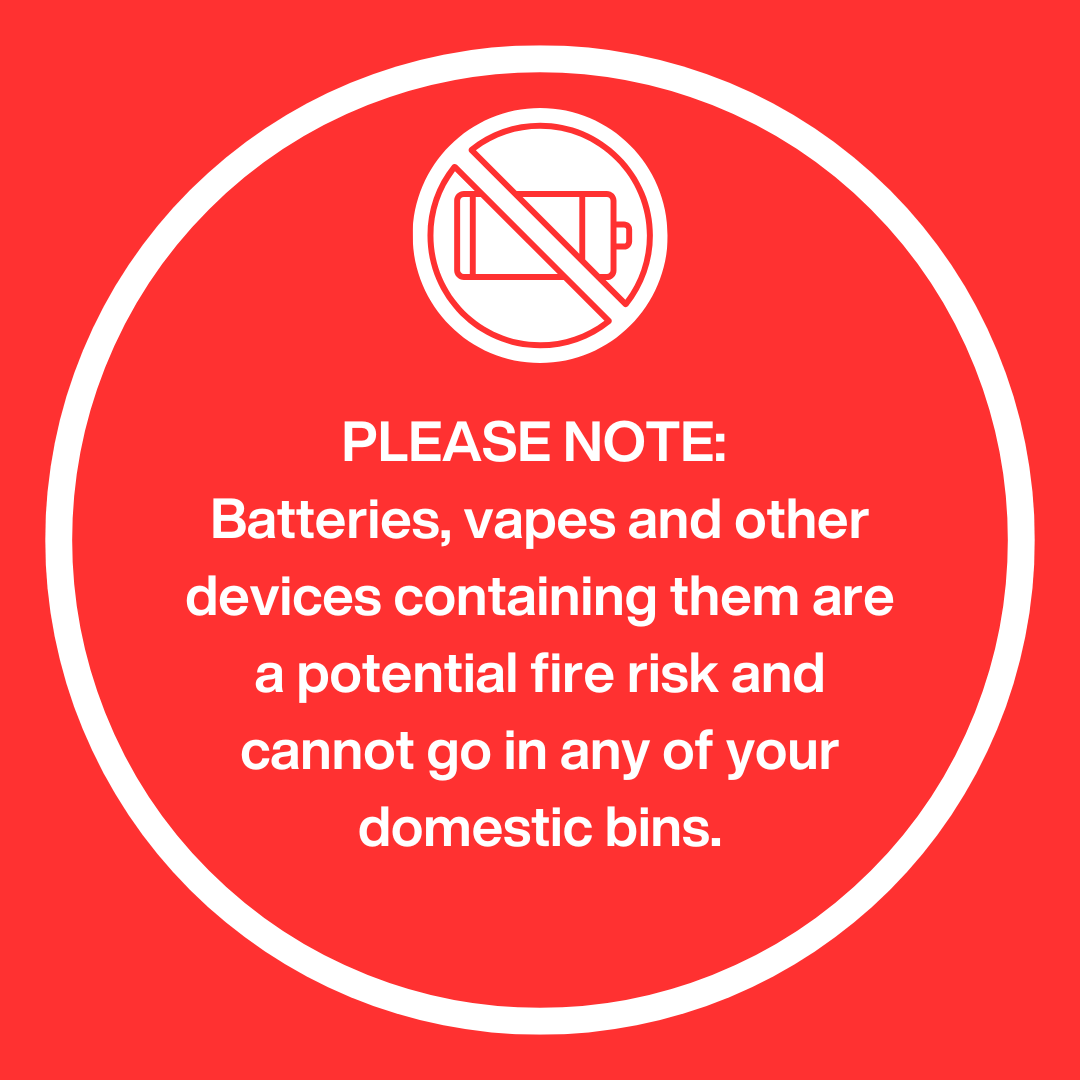 North_Ayrshire's tweet photo. A main offender when it comes to contamination of kerbside bins is batteries/vapes. These items are a serious fire risk and should NOT be placed in any domestic bins.
Shops that sell these items should take them back for disposal #RecycleWeek24 #RightStuffRightBin https://t.co/d4TujbO1Fn