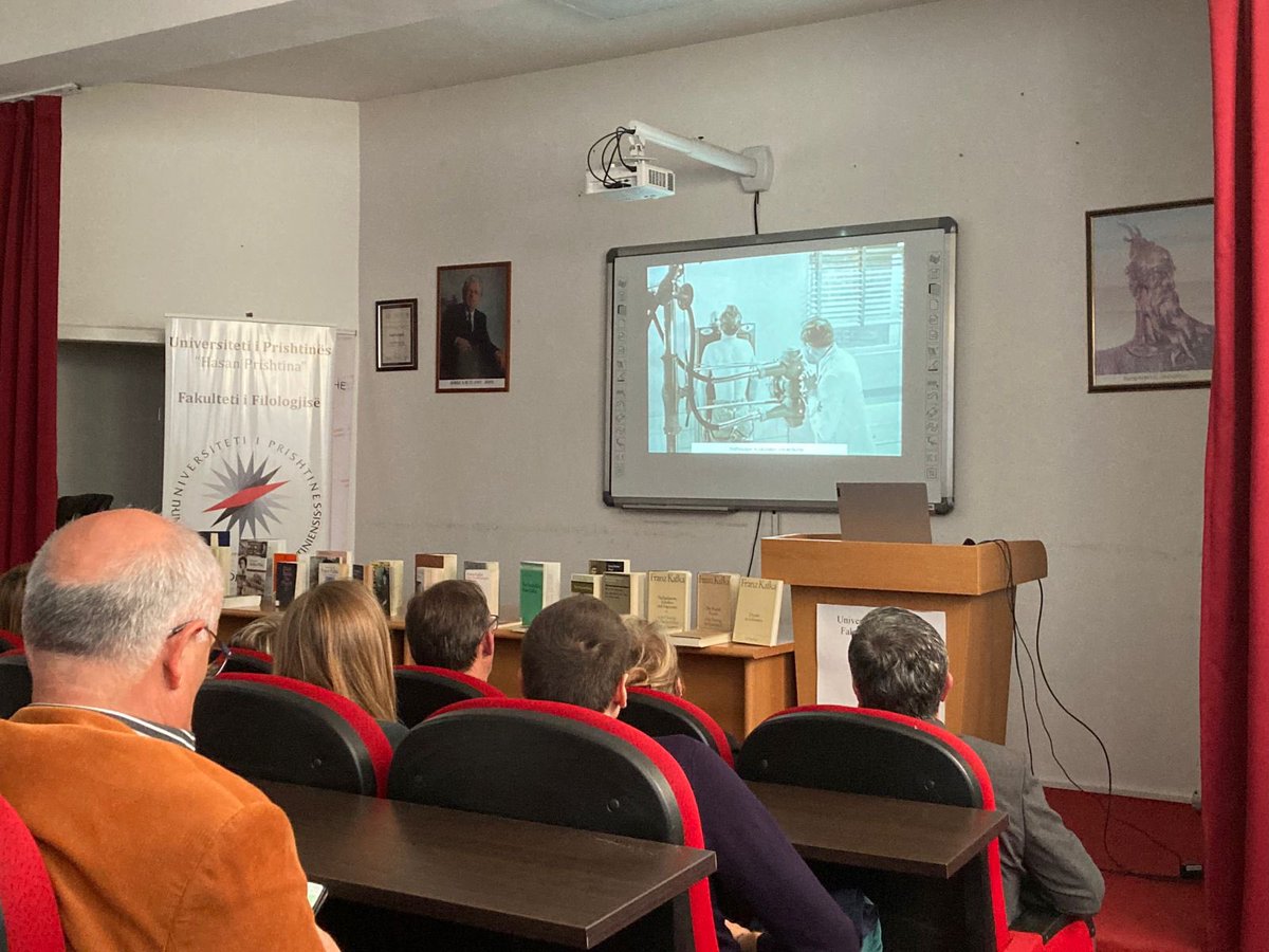 A cultural evening to celebrate the life and work of Franz Kafka 100 years after his death.  After an introduction by Ambassador <a href="/schnetzergeorg/">Georg Schnetzer</a>, Kafka expert Prof. Naser Mrasori and the 🇦🇹 library of <a href="/UniPrishtina/">University of Prishtina</a>, a documentary about the author‘s final years was screened.