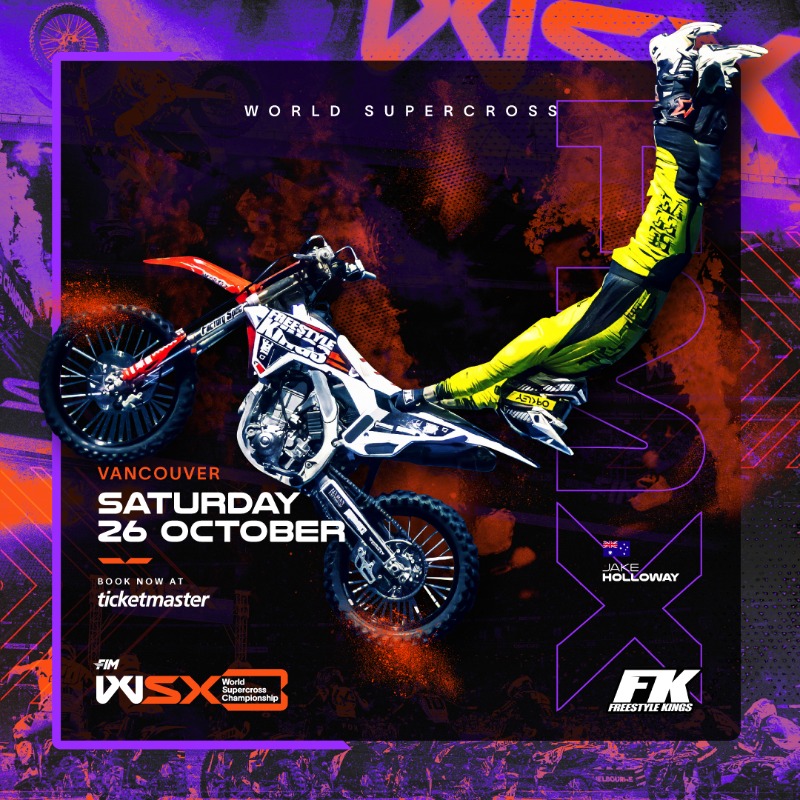 FIMWSX's tweet photo. The world-class Freestyle Kings will be blowing your minds at every round during the new season, starting at the #CanadianGP! 🤟🇨🇦
Tap below to get your tickets and see them in action LIVE!🚨
#FMX #WSX #SX #CanadianGP #Freestyle #FreestyleKings