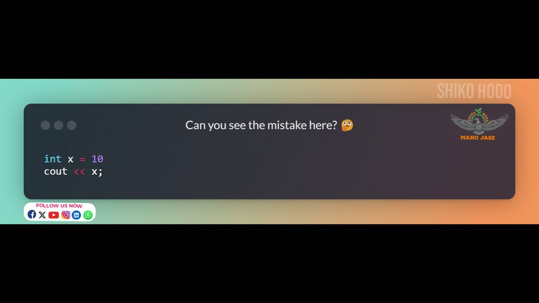 mahojase's tweet image. 🚨 Can You Spot the Syntax Error?
.
.
.
#SyntaxError #cppsyntax #codeerrors #debugging #syntaxmistakes #cppdebugging #syntaxerrorfix #programmingbugs #cppissues