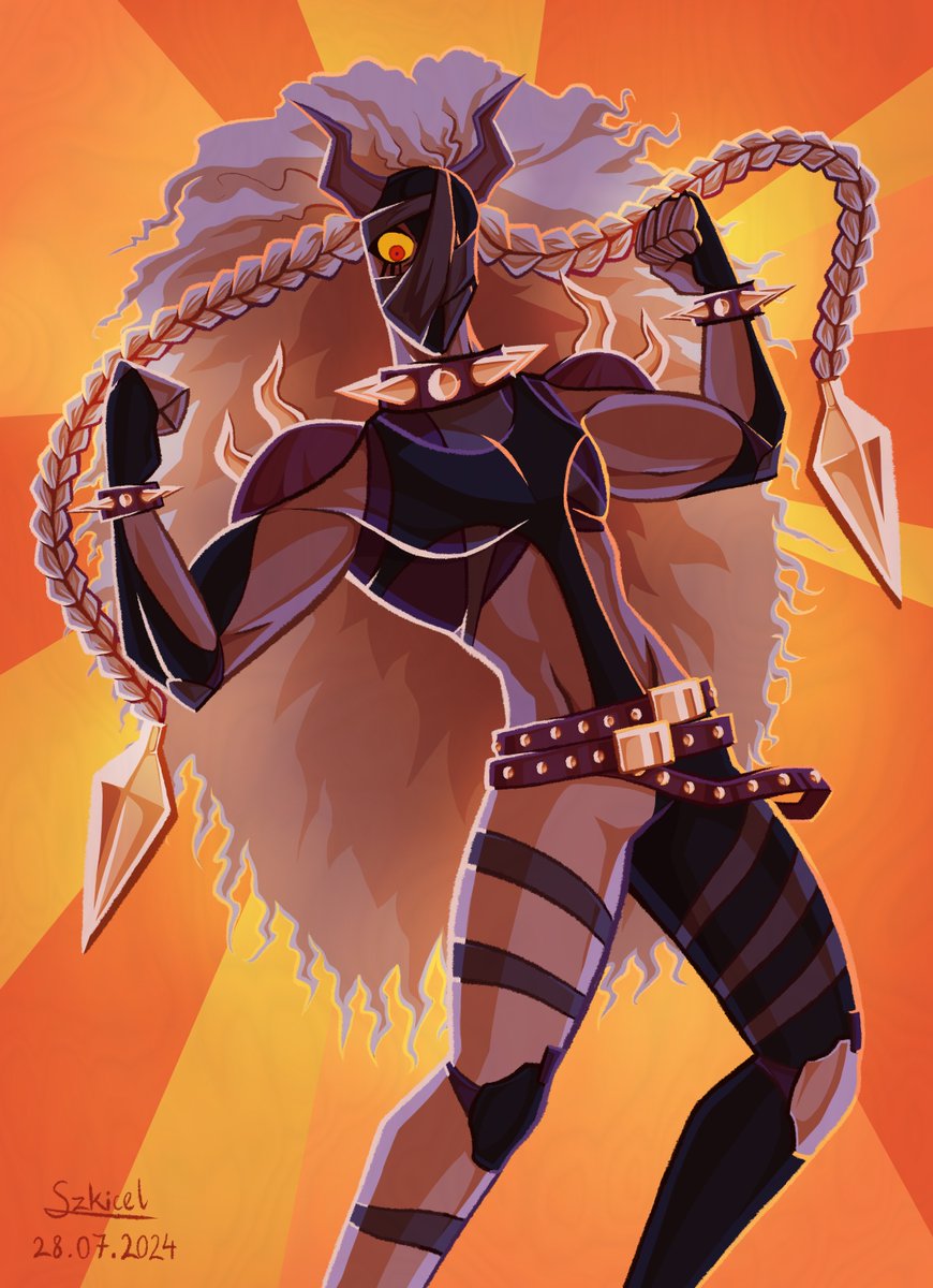 Here’s an attack I made for @/ tigercomplexes on tumblr, featuring his character Twisted Sister, a very cool stand :D