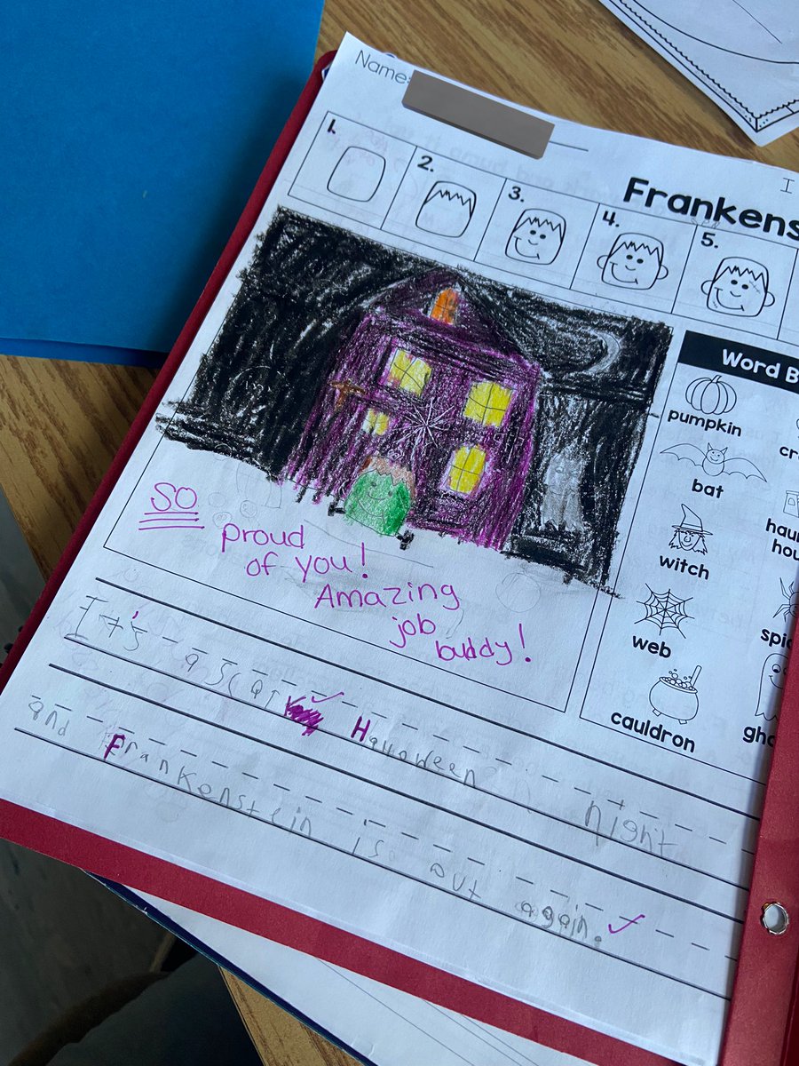 I started doing Wednesday Night Writing a few years ago and it’s typically the only homework I give. Today, a student who normally dislikes drawing and writing and complained the most about homework, said “I think you’re going to be super happy and proud of me” ❤️✍️