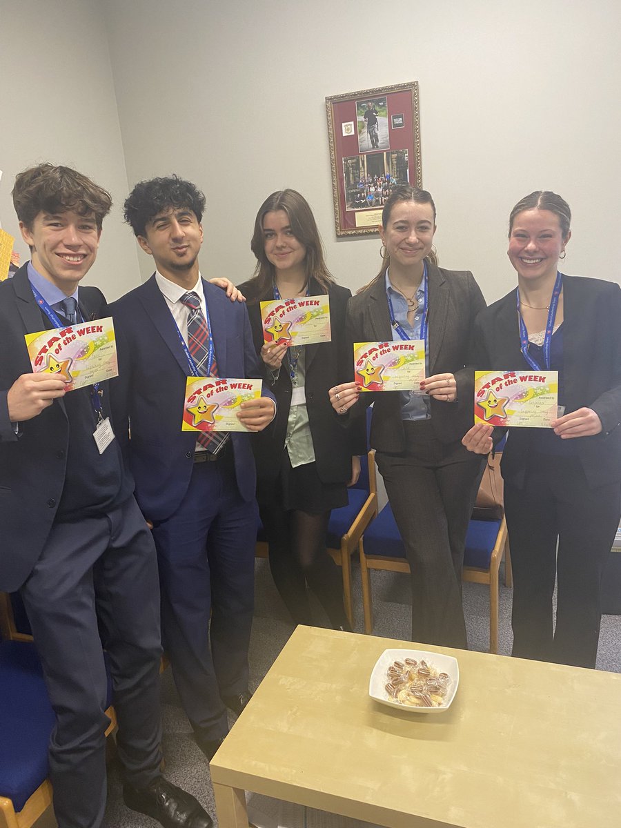 CarlyFlanagan11's tweet photo. Our sixth form stars of the week are Bertie, Yammin, Emily, Chloe and Despoina (and Ed!) for their support with the school oracy project. Well done all! ⭐️@TheRoyalLatin @RLS6thform https://t.co/zTrjhpME9h