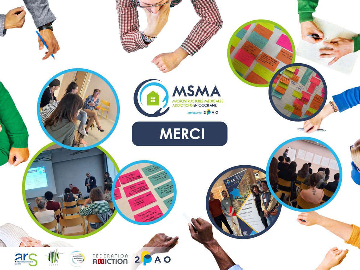 Francine Quesada chargée de mission MSMA 2PAO vous remercie chaleureusement pour votre participation à ce séminaire de travail. Ce fût une belle journée d'échanges et de partage.

#occitanie  #Narbonne  #santementale #Addictions #CSAPA #CAARUD