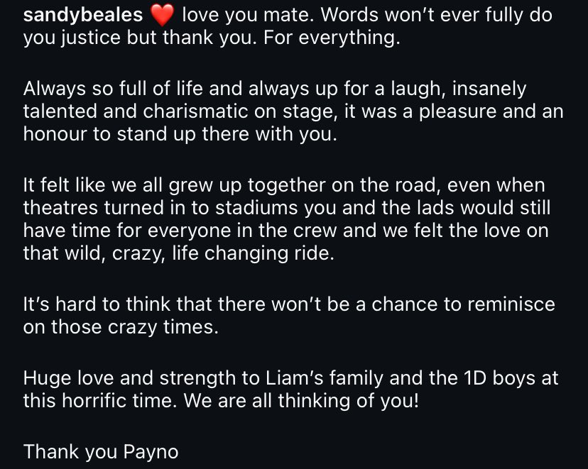 eversincemanila's tweet photo. Josh’s (1D’s drummer), Sandy’s (1D’s bass), and Jon’s (1D’s pianist) tributes to Liam via Instagram post ☹️💔 https://t.co/8zVAUHAO6r