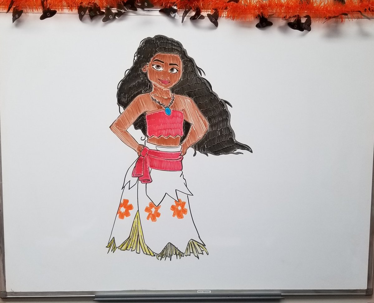 Todays drawing is Moana, suggested by another staff.
Getting through these suggestions ine day at a time lol

#whiteboardart
