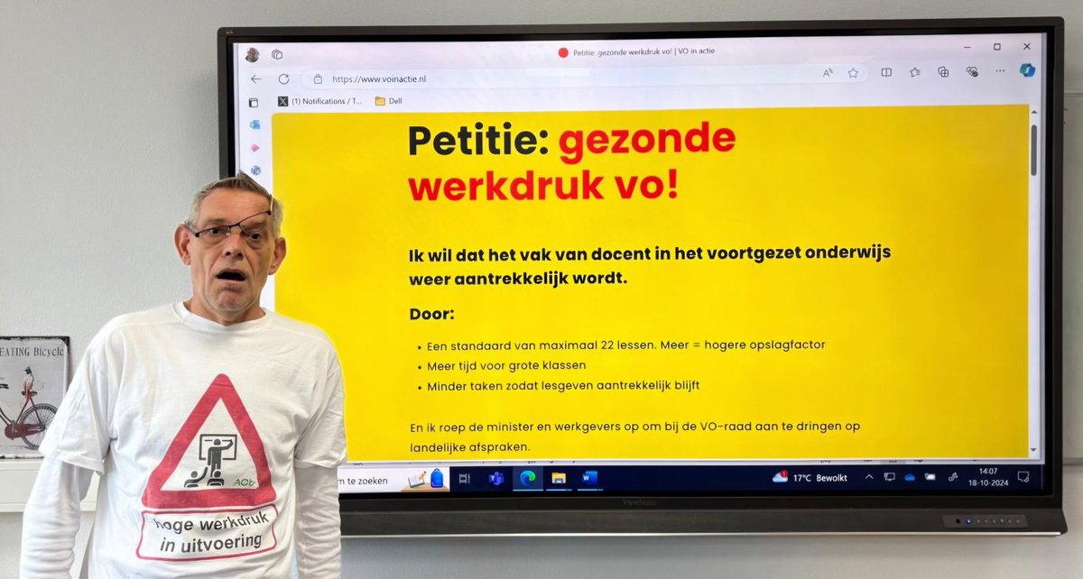 De werkdruk in het voortgezet onderwijs is allesbehalve gezond. De werknemers met de meeste burn-outklachten zijn docenten in het VO (34%). Maak het vak van leraar weer aantrekkelijk.

Teken de petitie!
#Onderwijs #VOinActie #Lerarenlek
👇
voinactie.nl/?s=09