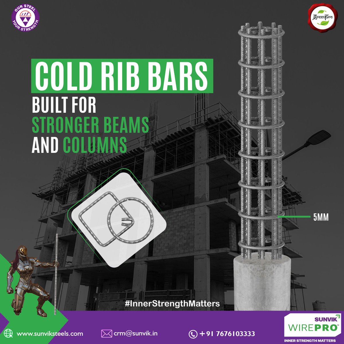 Sunvik_Steels's tweet image. Strong foundations need the right materials. 

Sunvik&apos;s Cold Rib Bars offer superior strength for beam and column rings, ensuring reliable support. 

Build strong, build with Sunvik Steels. 

#SunvikSteels #ColdRibBars #StructuralStrength #WirePro #InnerStrengthMatters