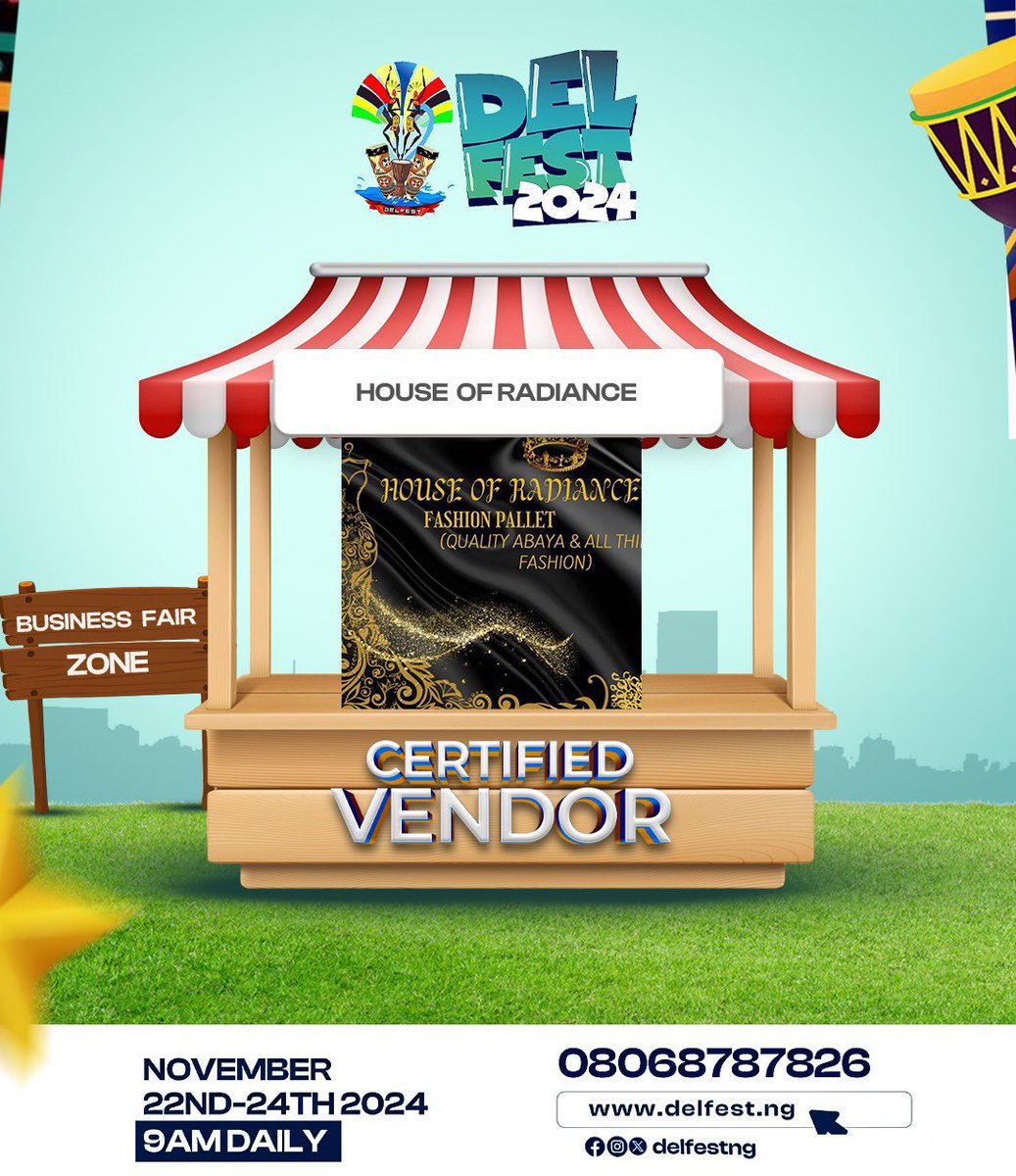DelfestNG's tweet photo. Meet the incredible vendors exhibiting at Delfest 2024. Empower, connect, and celebrate with us as we showcase a diverse range of businesses ready to inspire and elevate your festival experience. Don’t miss the chance to discover unique products. 

#delfest24 https://t.co/gdUb8ojigm