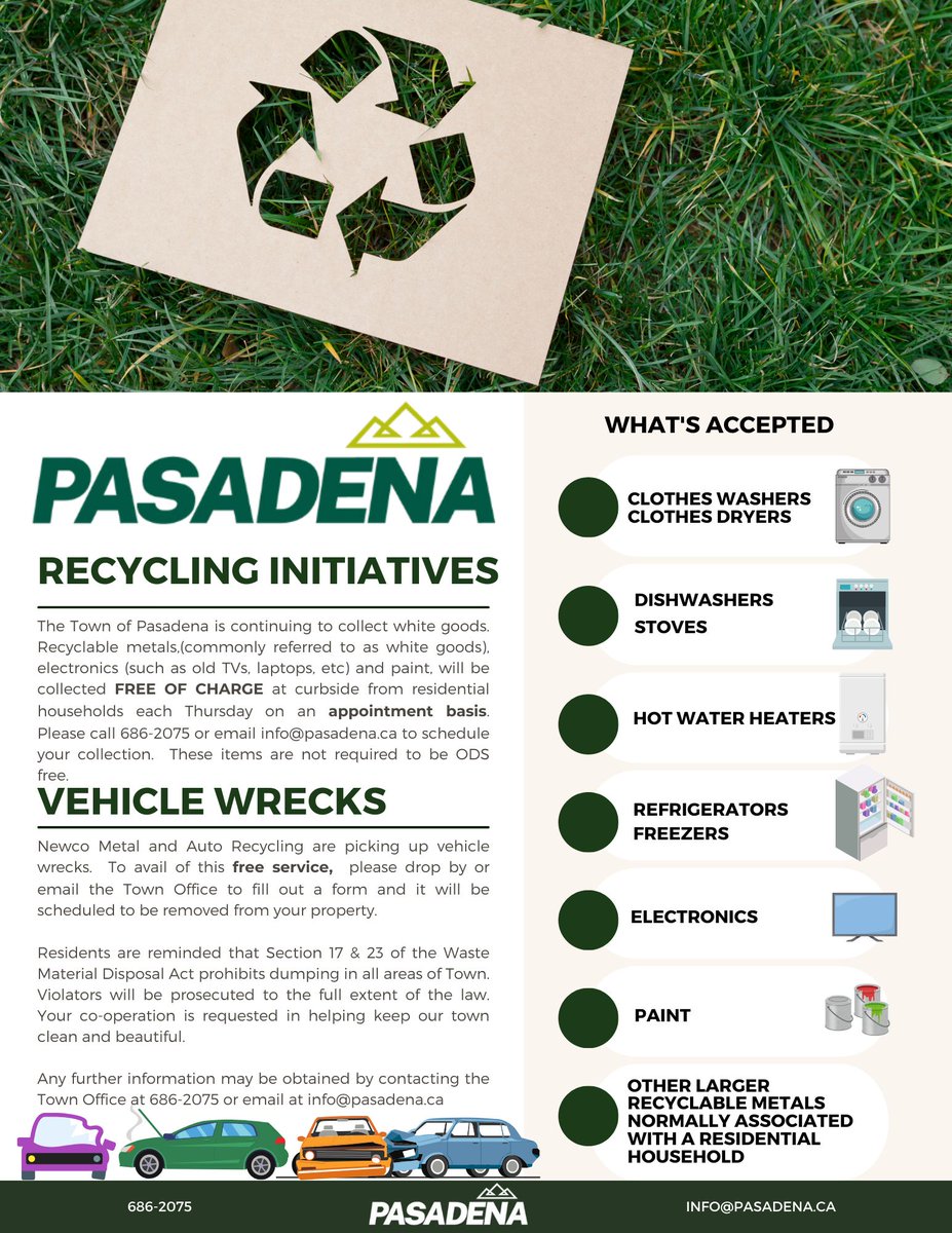 The Annual Fall clean-up will begin Tuesday, November 12, 2024. Property owners are requested to place all items at the curb in three separate piles to allow for separate pickup by the contractor. (1) Garbage in clear bags, (leaves as well).  (2) Metals, and (3) Furniture.