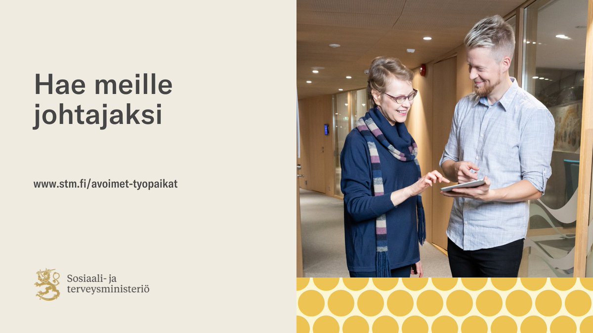 STM_Uutiset's tweet photo. Haemme johtajaa lapset ja nuoret -yksikköömme. 

Lisätietoja ja hakuaika: https://t.co/0l5VrW2nwe

Lisätietoa lapset ja nuoret -yksiköstä: https://t.co/jFq4zesxEZ

#rekry #työnhaku #työpaikat #AvoimetTyöpaikat #ValtiollaTöissä https://t.co/2Px5vXiiSm
