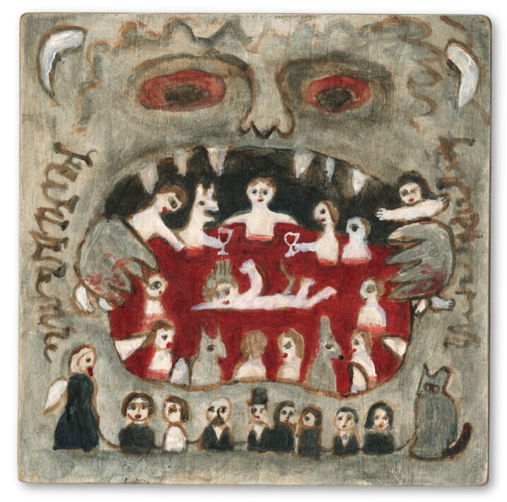 Kosuke Ajiro, "Hellll", 2019. Gouache on paper.