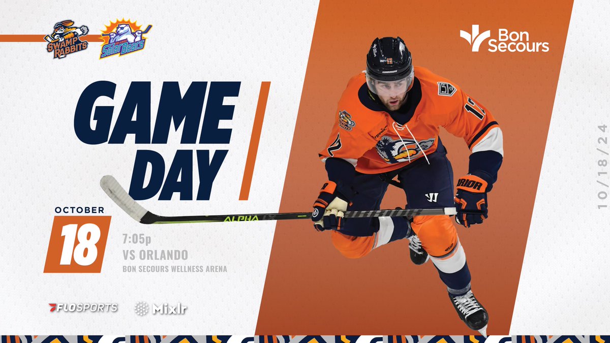 SwampRabbits's tweet photo. IT'S FINALLY GAME DAY!! The journey begins tonight with Opening Night, presented by @BonSecours.
🆚: @OrlandoHockey
⏰: 7:05 PM
📺: FloHockey
🤝: @BonSecours
🎙️: https://t.co/0liDToCgad
🎟: https://t.co/3neBj5PUGX https://t.co/Q7gWGrpacy