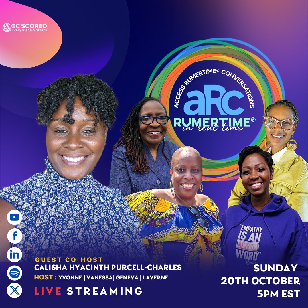Tune in to Episode 2 of Season 4 of the ARC Podcast at 5 PM EST! Join us for an enlightening session with Mrs. Purcell-Charles, a seasoned mental health expert, as she dives into her journey with the RUMERTIME Process®. Live on Facebook, YouTube, and X.