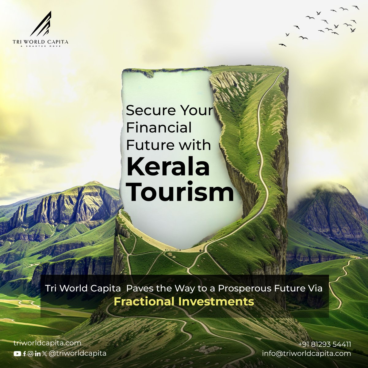 triworldcapita's tweet photo. Take control of your savings by investing in Mirth Village managed by Niraamaya Retreats, located in the mesmerizing hills of Kanthalloor. Make your fractional investment with Tri World Capita and enjoy your life to the fullest!

#keralatourism #kanthalloor #triworldcapita https://t.co/H01VeK4tKp
