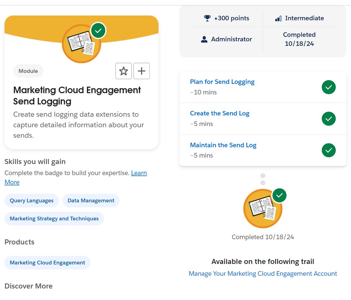 Marketing Cloud Engagement Send Logging || Trailhead
youtu.be/WYydF6qyVJQ