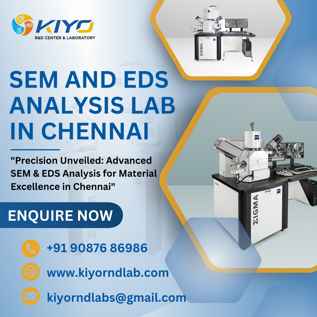 Kiyorndlab's tweet image. 🔬 Unlocking Material Insights with #SEMandEDSAnalysis in Chennai! 🌟
In today’s fast-paced industrial landscape, understanding material properties at the microstructural and elemental level is critical for ensuring quality, performance, and innovation. 🔍
 #SEManalysis #kiyornd