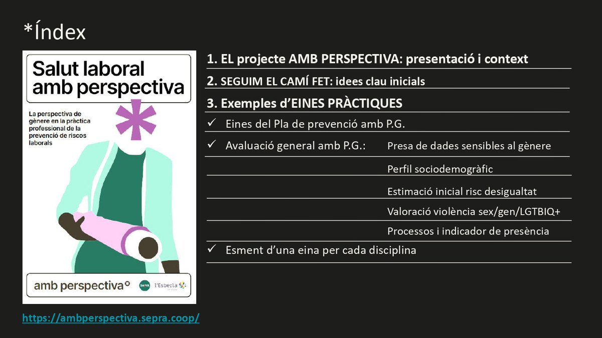 La nostra especialista en gènere i igualtat, Gloria Ochoa, ha presentat un ventall d'eines pràctiques per tal d'incorporar la perspectiva de gènere en la tasca diària dels professionals de la Prevenció de Riscos Laborals.
👉ambperspectiva.sepra.coop