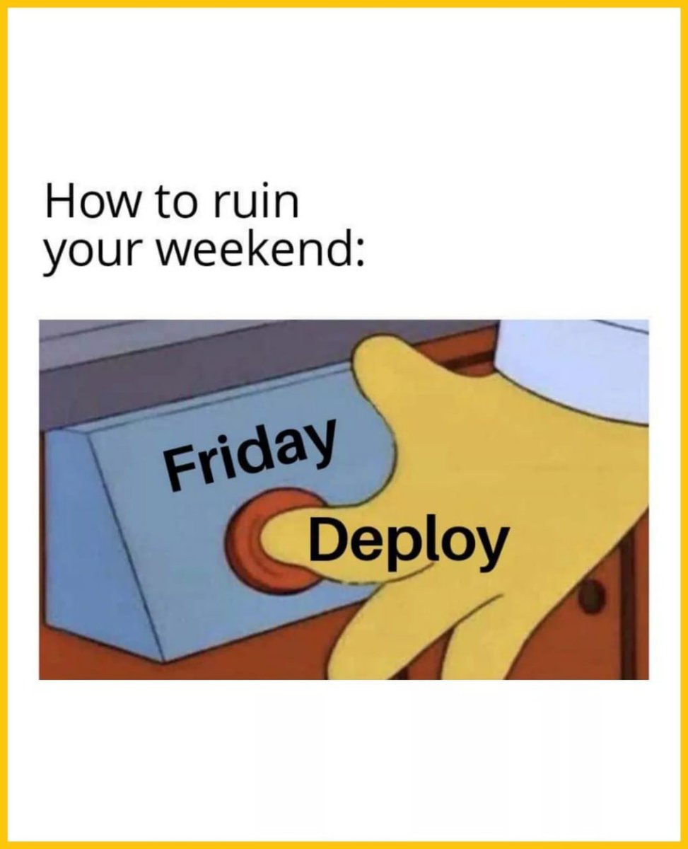 BluevpsCompany's tweet photo. Deploying on Friday... because who needs weekends anyway? 😅☁️
#CloudSolutions #TechSavvy #ITLife #DeployWithConfidence #BlueVPS #FridayDeploy #DevOpsLife #TechHumor #FutureInTheCloud #SuccessInTech https://t.co/e93IJhIYvt