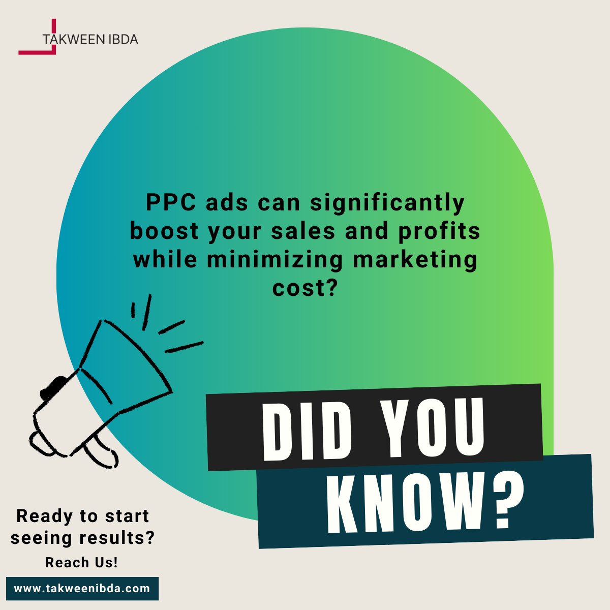 Takweenibda's tweet photo. Did you know that PPC ads can significantly boost your sales? 💰 By targeting the right audience with the right message, you can drive more traffic to your website and increase conversions.   #ppc #ppcadvertising #DigitalMarketing #PAKvENG https://t.co/QP5YsLukMf
