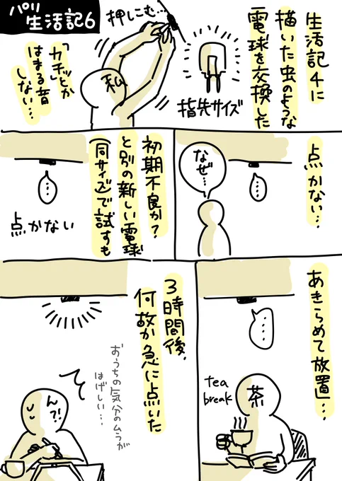 パリ生活記6
電球の続きと家の機嫌。 