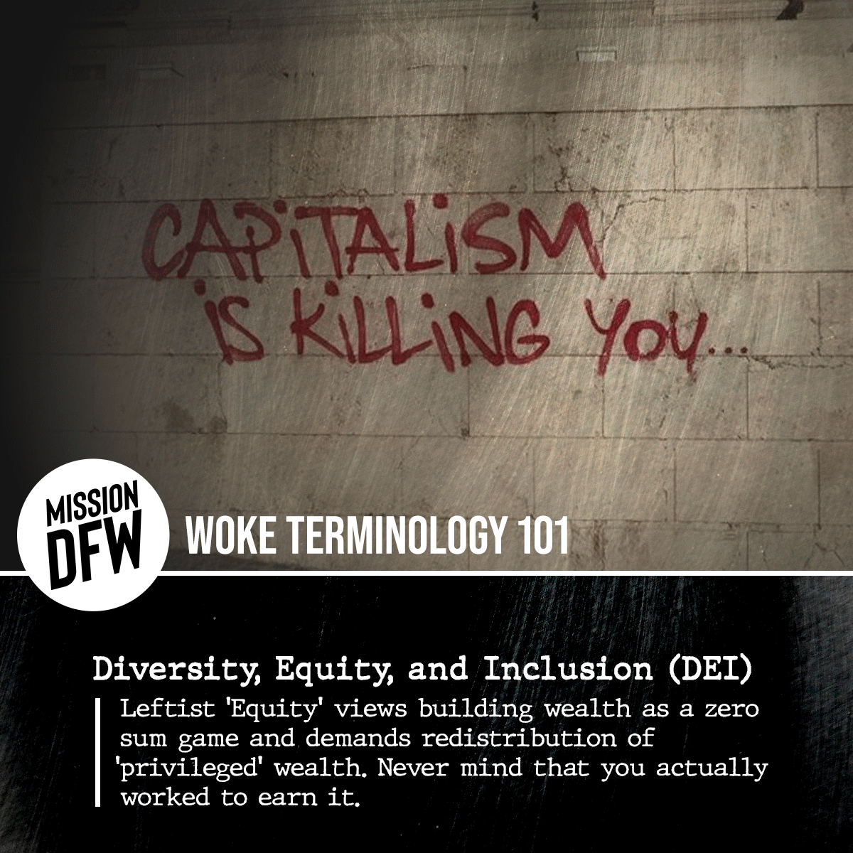 MissionDFW's tweet image. DEI is a NEFARIOUS and HARMFUL ideology!