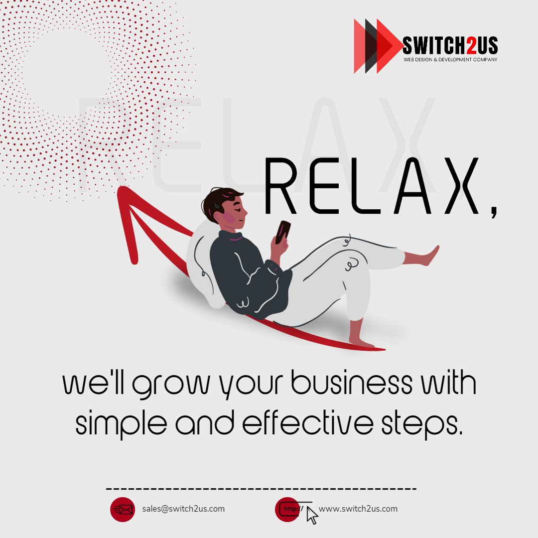 Switch2us1's tweet photo. Stressed about business growth? @Switch2us1 is here to help. We simplify web design and development, allowing you to focus on what matters. Our effective strategies will boost your brand and help you achieve your goals. Contact us at sales@switch2us.com.
#WebDesign #Switch2us https://t.co/CjGbQh9Sw7