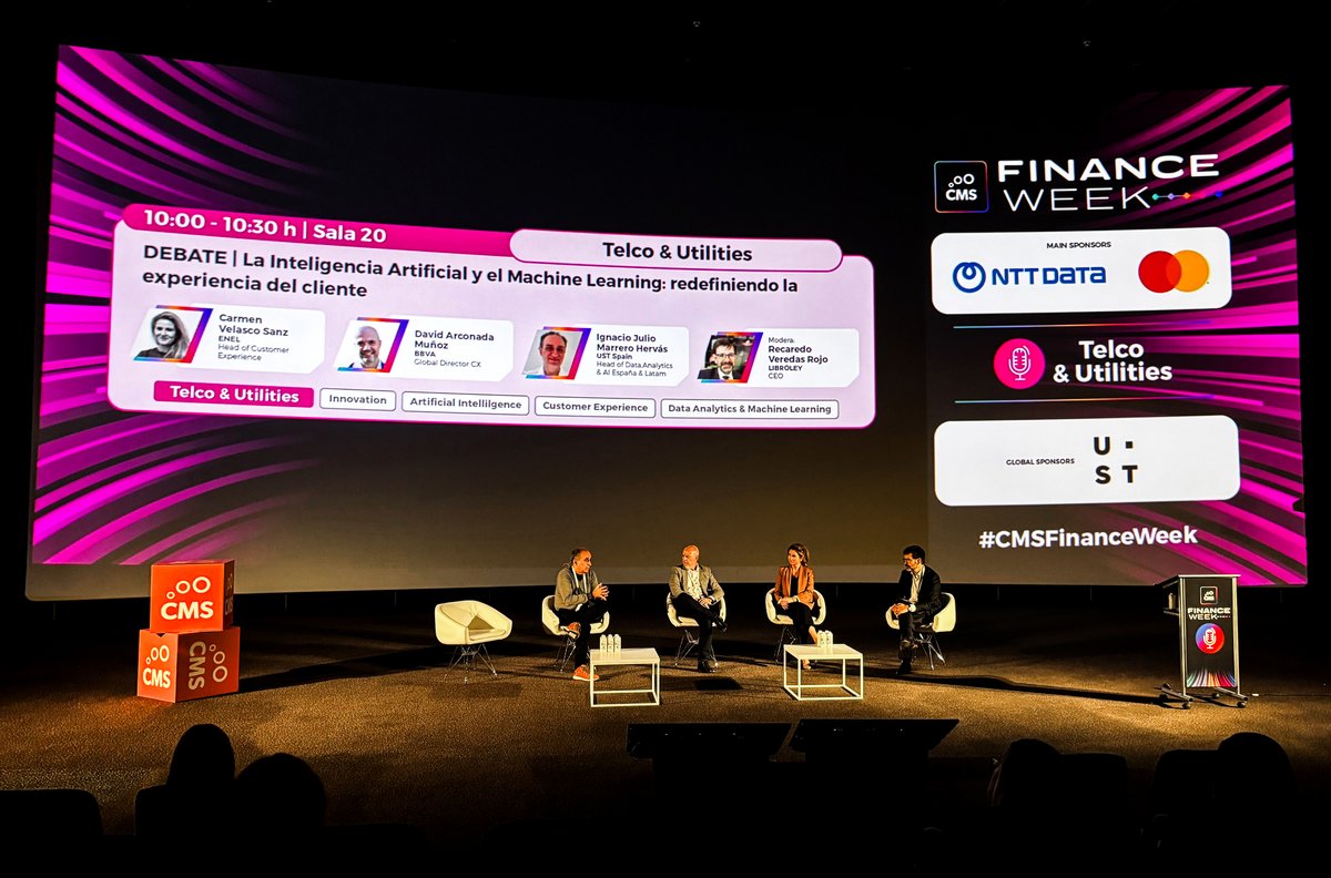 ¡Así concluye nuestro segundo día en el #CMSFinanceWeek!

Jorge Conde moderó un debate sobre el rol del Chief Innovation Officer en la banca, mientras que Ignacio Marrero exploró cómo la #InteligenciaArtificial y el #MachineLearning están transformando la experiencia del cliente.