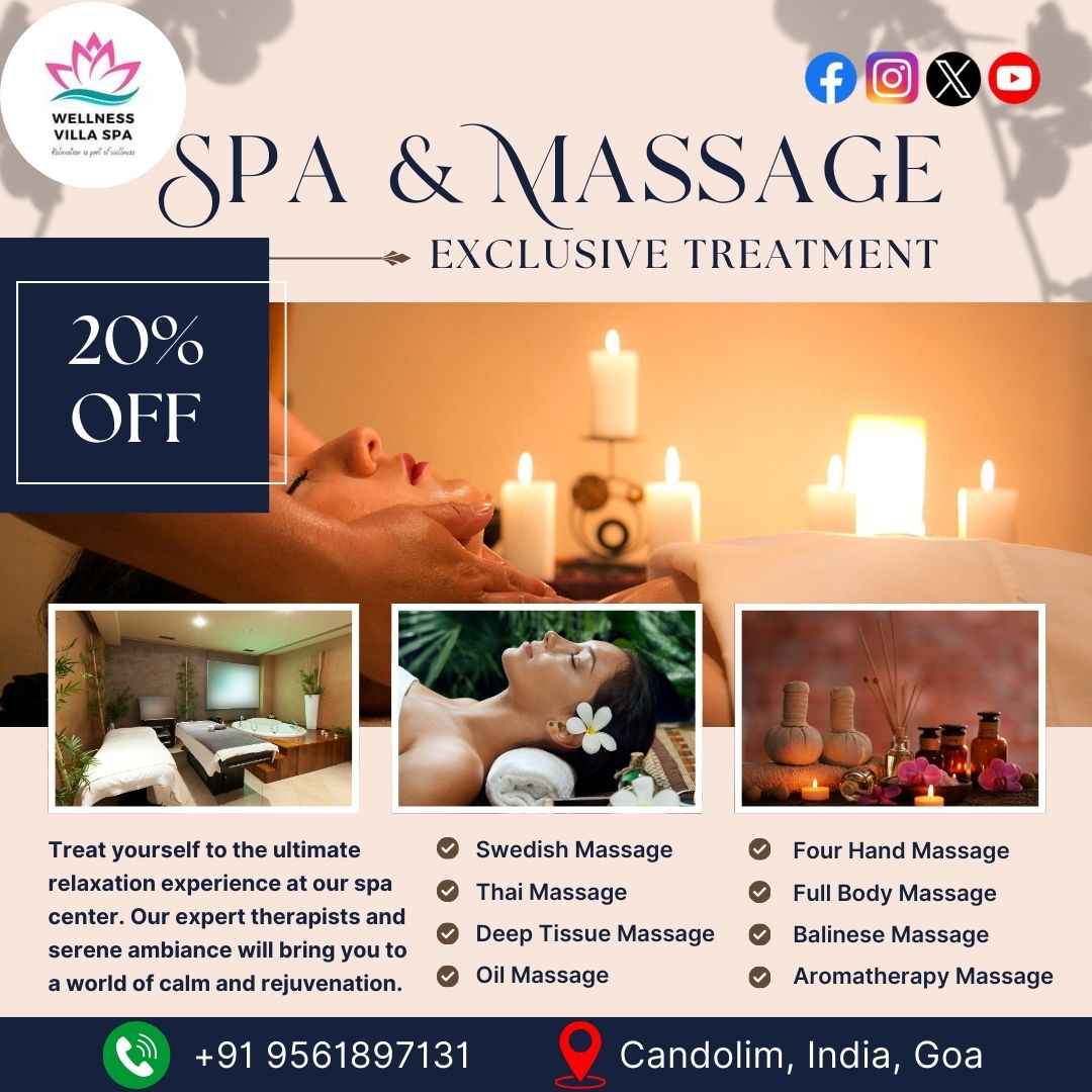SpaVillaGoa1's tweet photo. Take a moment for yourself today! Whether it’s a Rejuvenating Massage, Self-Care is essential. 
What’s your favorite way to Unwind?

We have a Great Services for you. For more Details Contact Us : +91 9561897131

#bestmassage #spaday #wellnessvillaspa #goa #candilom #bestspaingoa https://t.co/lrmXKRxLR0